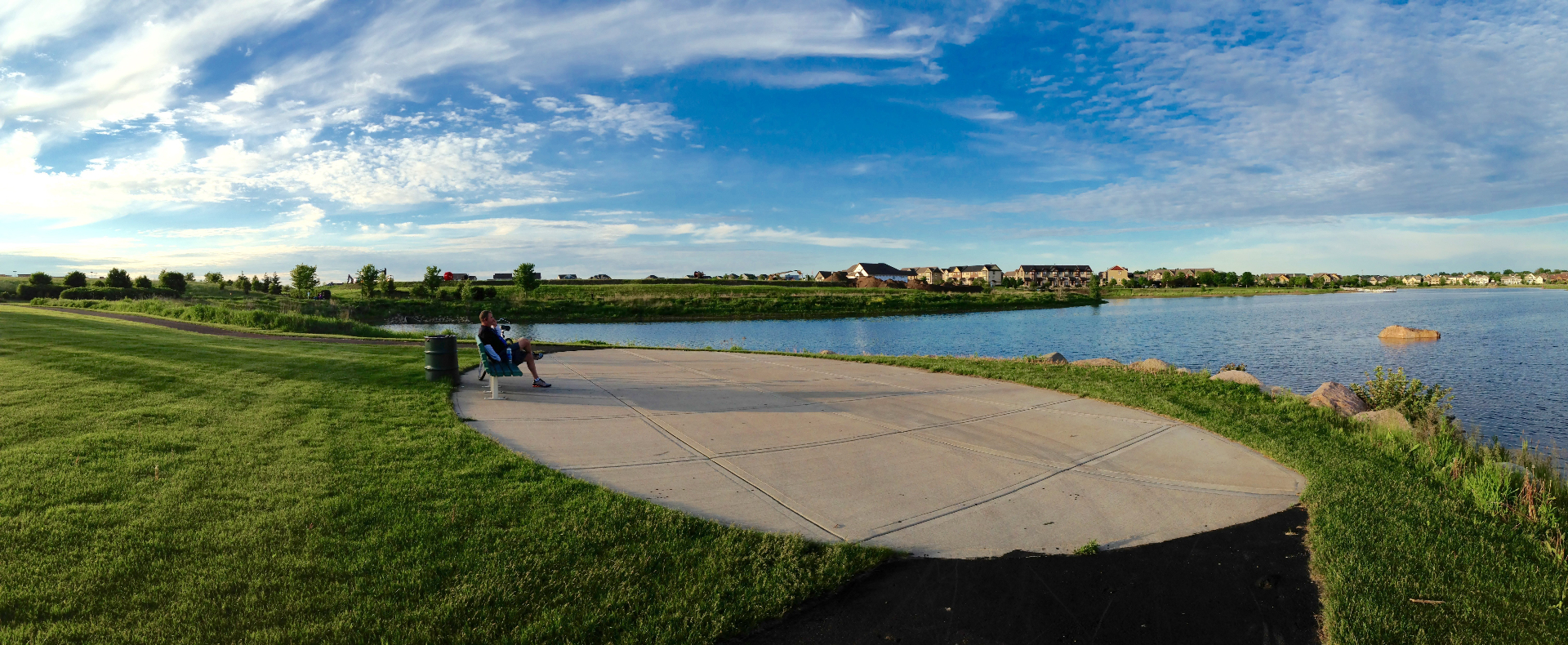 Cobblestone Lake panorama at sunset, Apple Valley, Minnesota