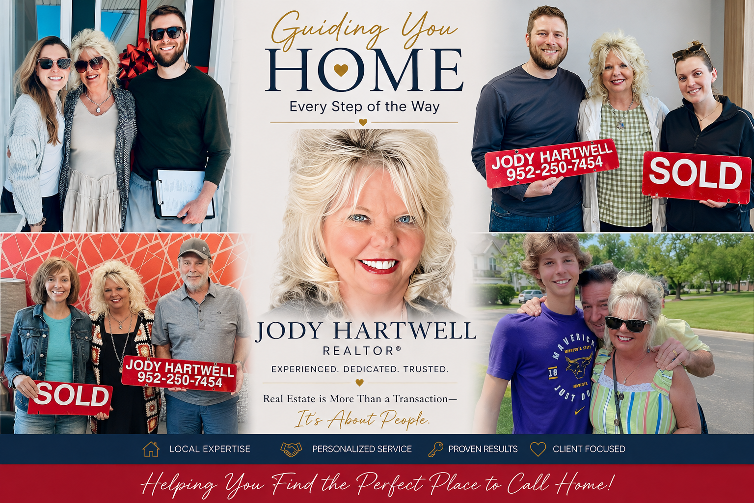 Jody Hartwell with happy clients — Guiding You Home Every Step of the Way