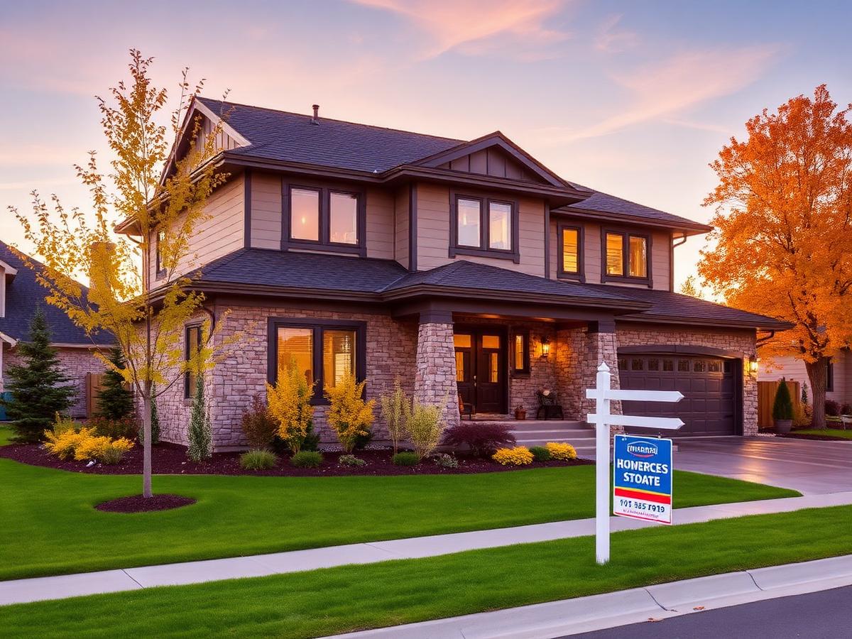 Modern craftsman home in a Lakeville neighborhood at golden hour